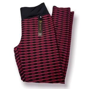 TikTok Butt Leggings Black and Burgundy Buttlift Waffle Pattern Athletic Pants